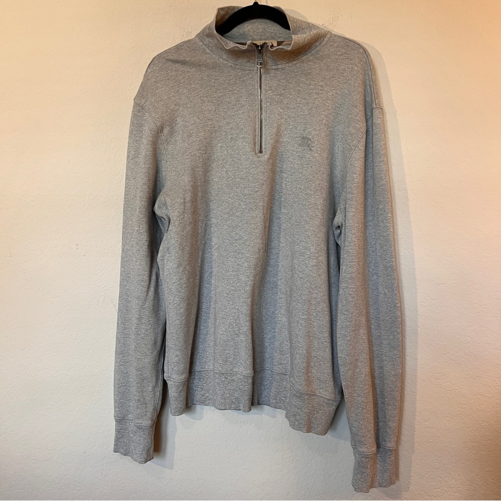 Burberry Brit Gray Quarter-Zip Sweatshirt XL Excellent Condition